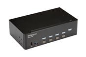 KVM-kytkimet - StarTech.com 4-porttinen HDMI KVM-kytkin - 4K 30Hz - kahden näytön tuki - KVM / ääni / USB-kytkin - 4 porttia - asennettavissa räkkiin. - SV431DHD4KU