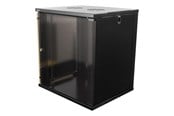 Räkit - Rack - Deltaco 19-5412B 19" cabinet 12U 540x450mm standing tai wall mount glass door Musta - 19-5412B