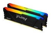 RAM - Kingston FURY Beast RGB DDR4-3200 - 32GB - CL16 - Dual Channel (2 pcs) - Intel XMP - Musta - KF432C16BB2AK2/32