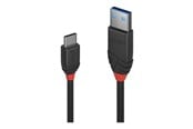 USB kaapelit - Lindy Black Line - USB-C cable - USB Type A to 24 pin USB-C - 15 cm - 36914