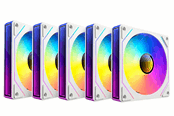 Kotelotuuletin - DUTZO INF 120 PWM ARGB (5-pack) - Kotelotuuletin - 120mm - Valkoinen RGB LED valolla - 28 dBA - 8501027