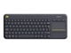 Näppäimistöt - Logitech K400 Plus Ergonomic Wireless Touch - Näppäimistö - Pohjoismainen - Musta - 920-007141